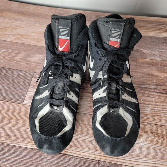 Nike Speed Sweep VI Wrestling Shoes Sneakers 313612-011 Black White Mens Size 13 - Picture 2 of 16